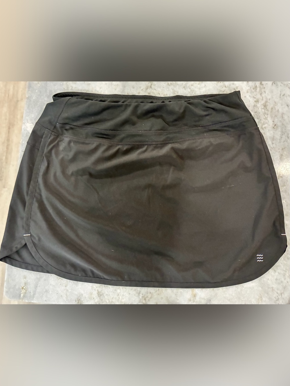 Black Mini Skort with Smooth Waistband